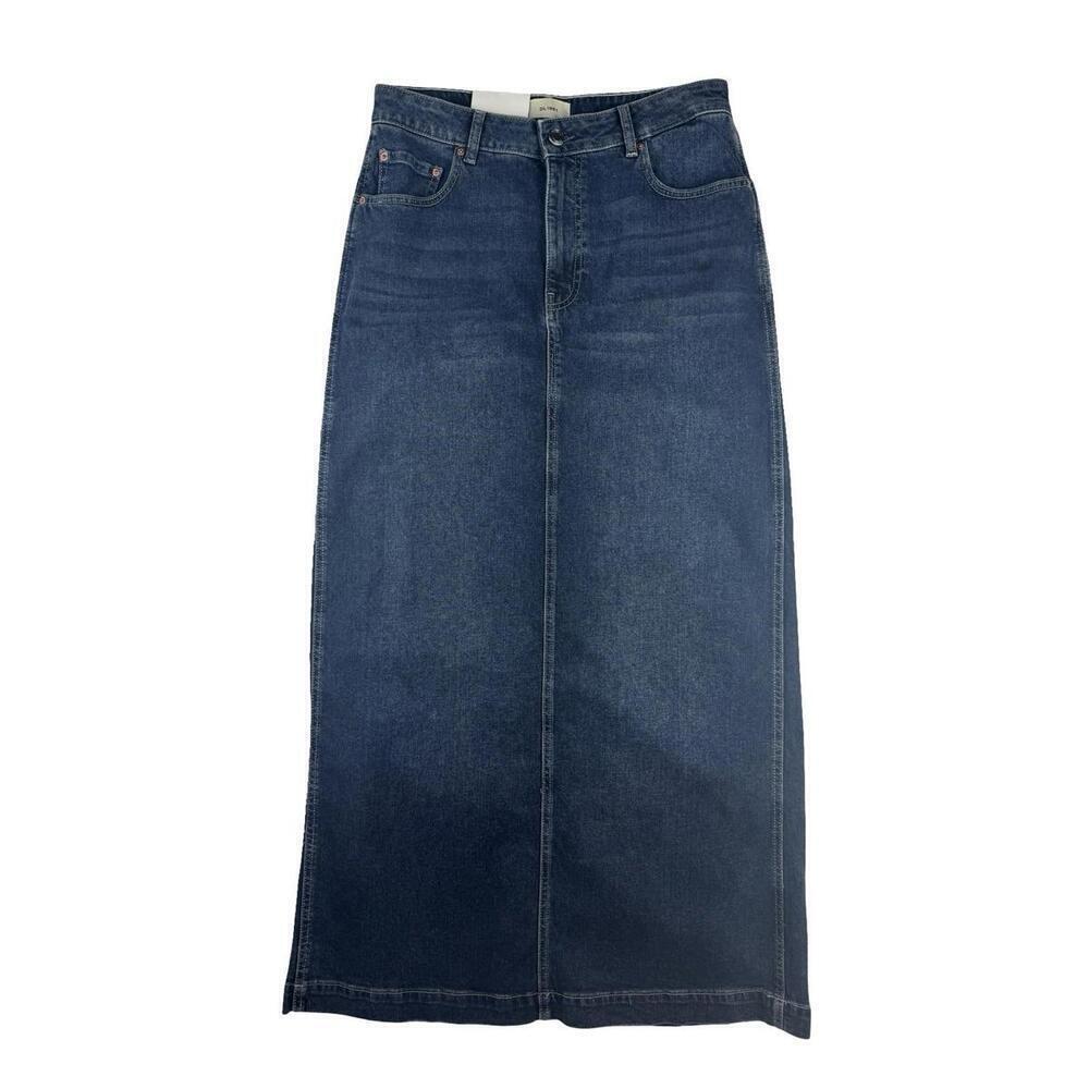 DL1961 Lexi High Rise Denim Maxi Skirt Dark Wash Blue Size 30 W